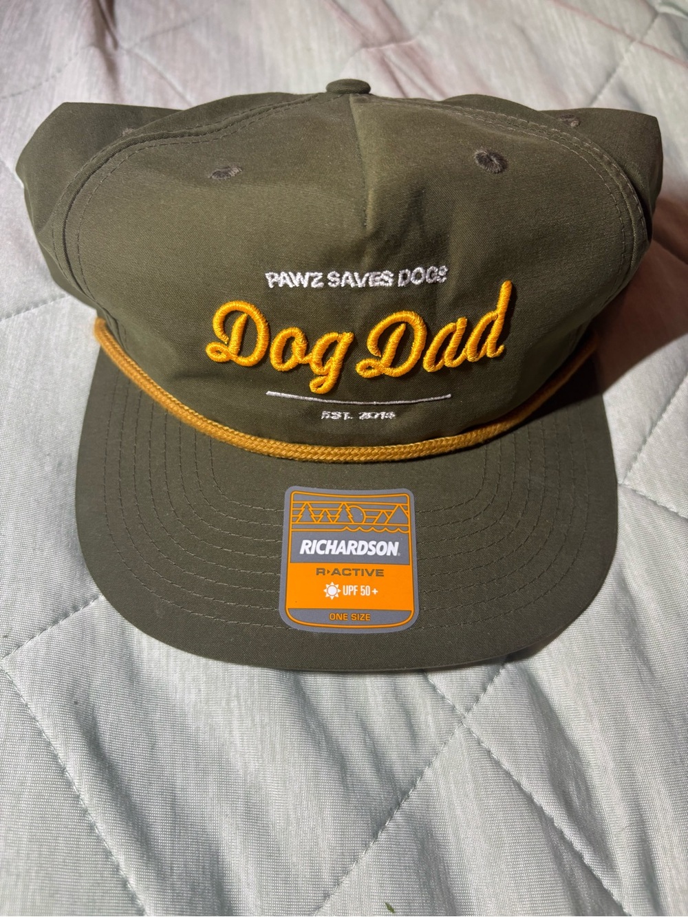 Olive "Dog Dad" Embroidered Rope Cap